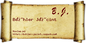 Böhler Jácint névjegykártya